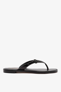 Larroude - Women's Mary Kate Leather Thong Flat Sandals