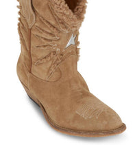 GOLDEN GOOSE Women's Wish Star Low Inlay Elk Suede Boots in brown beige - women's shoe - detail view