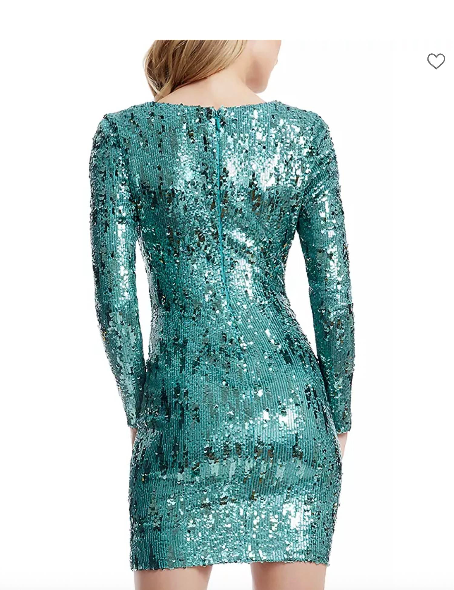 Dress The Population - LONG SLEEVE MINI SEQUIN DRESS