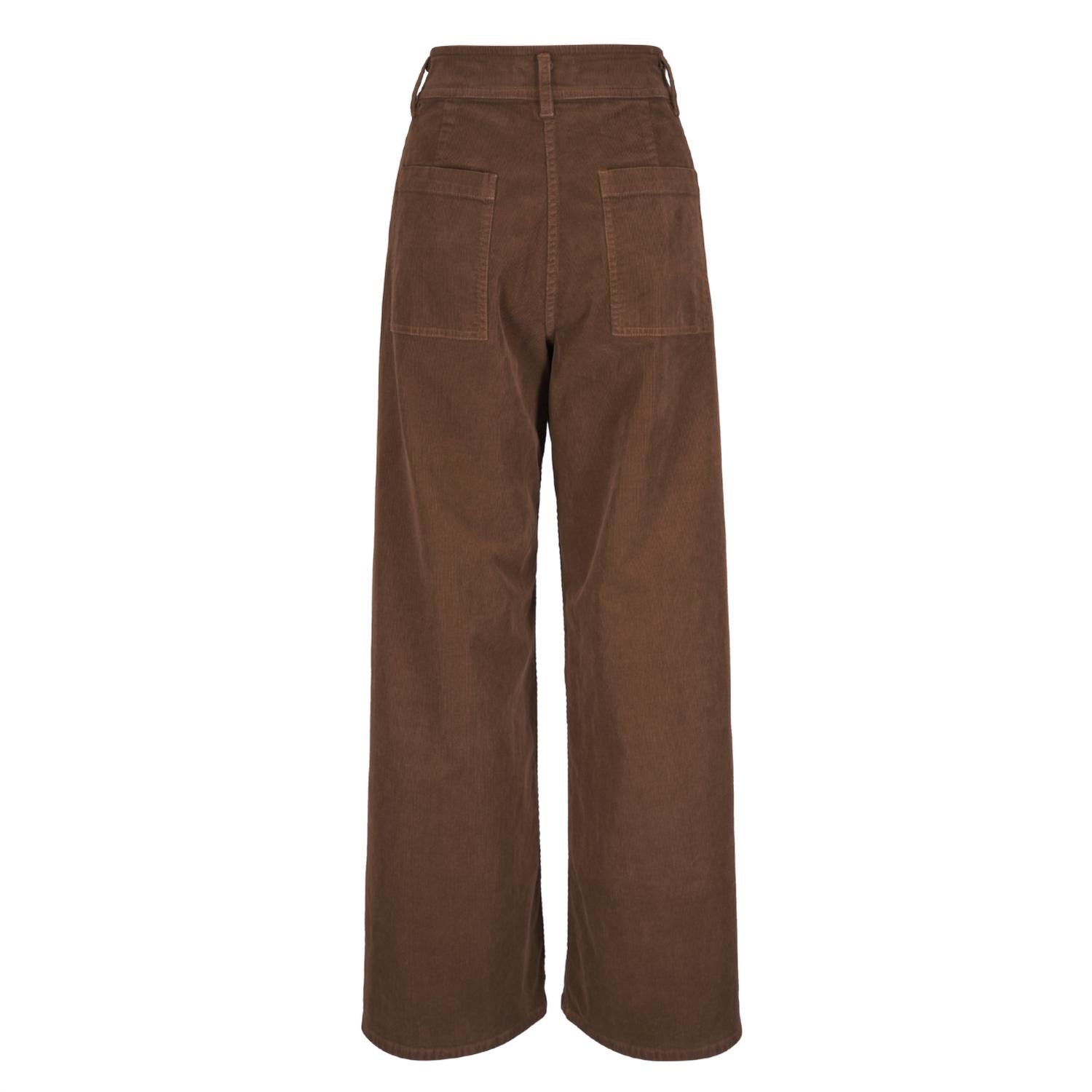 NILI LOTAN Women's Megan Corduroy Pant in caffe - women's pants - detail view