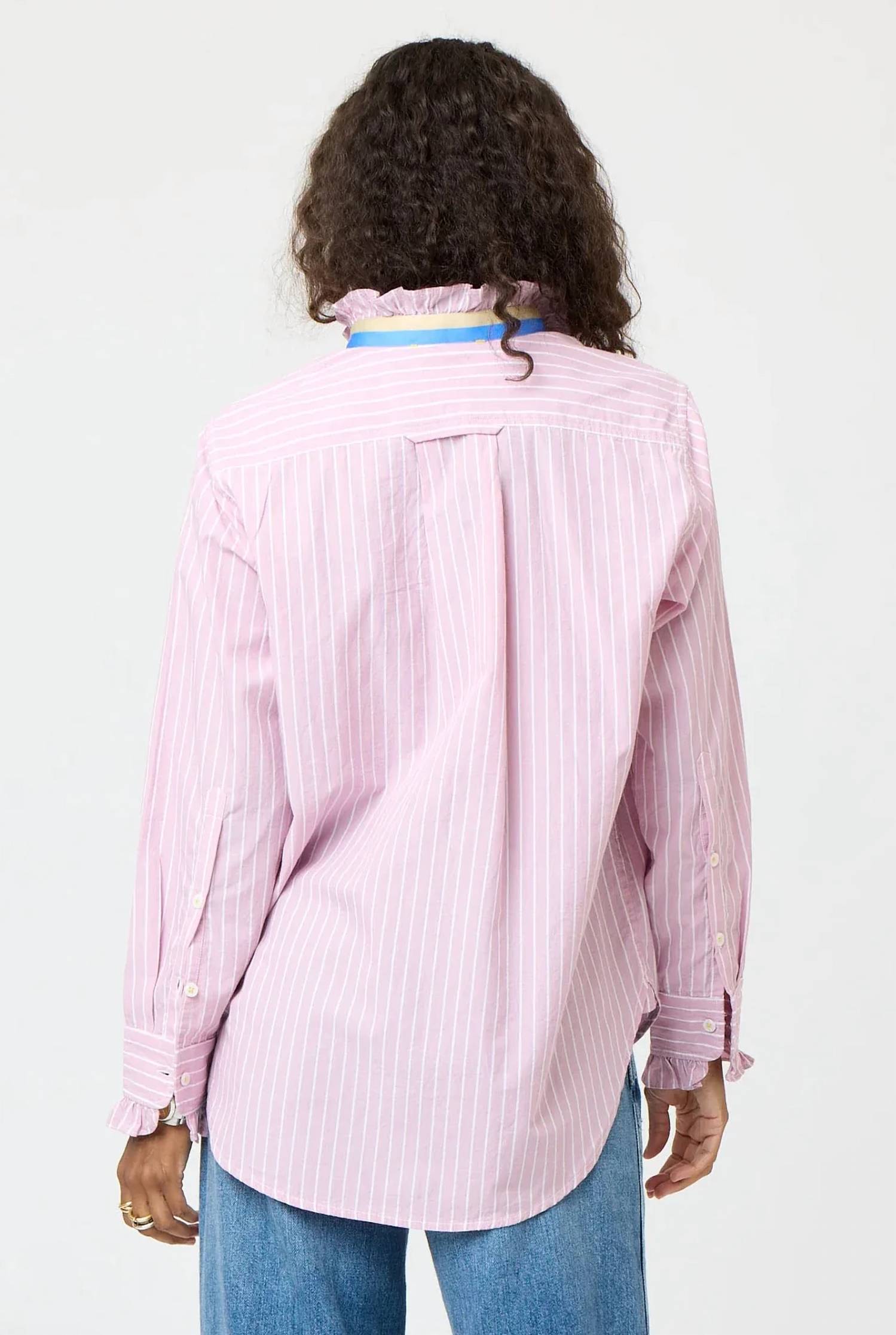 Kerri Rosenthal - Mia Stripe Ruffle Shirt