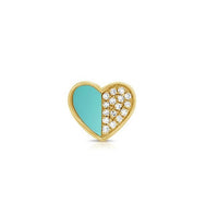 Diana M Jewels - 0.11 Cts Diamonds And Turquoise Stud Earrings