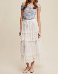 Listicle - Romantic Double-layer Floral Mesh Top