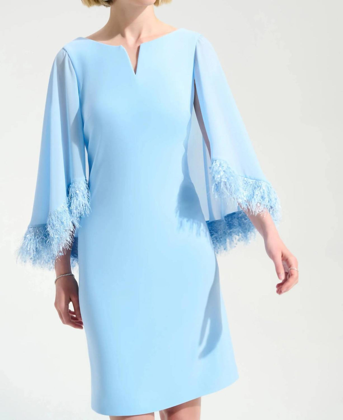 Joseph Ribkoff - Chiffon Cape Sleeves A-line Dress