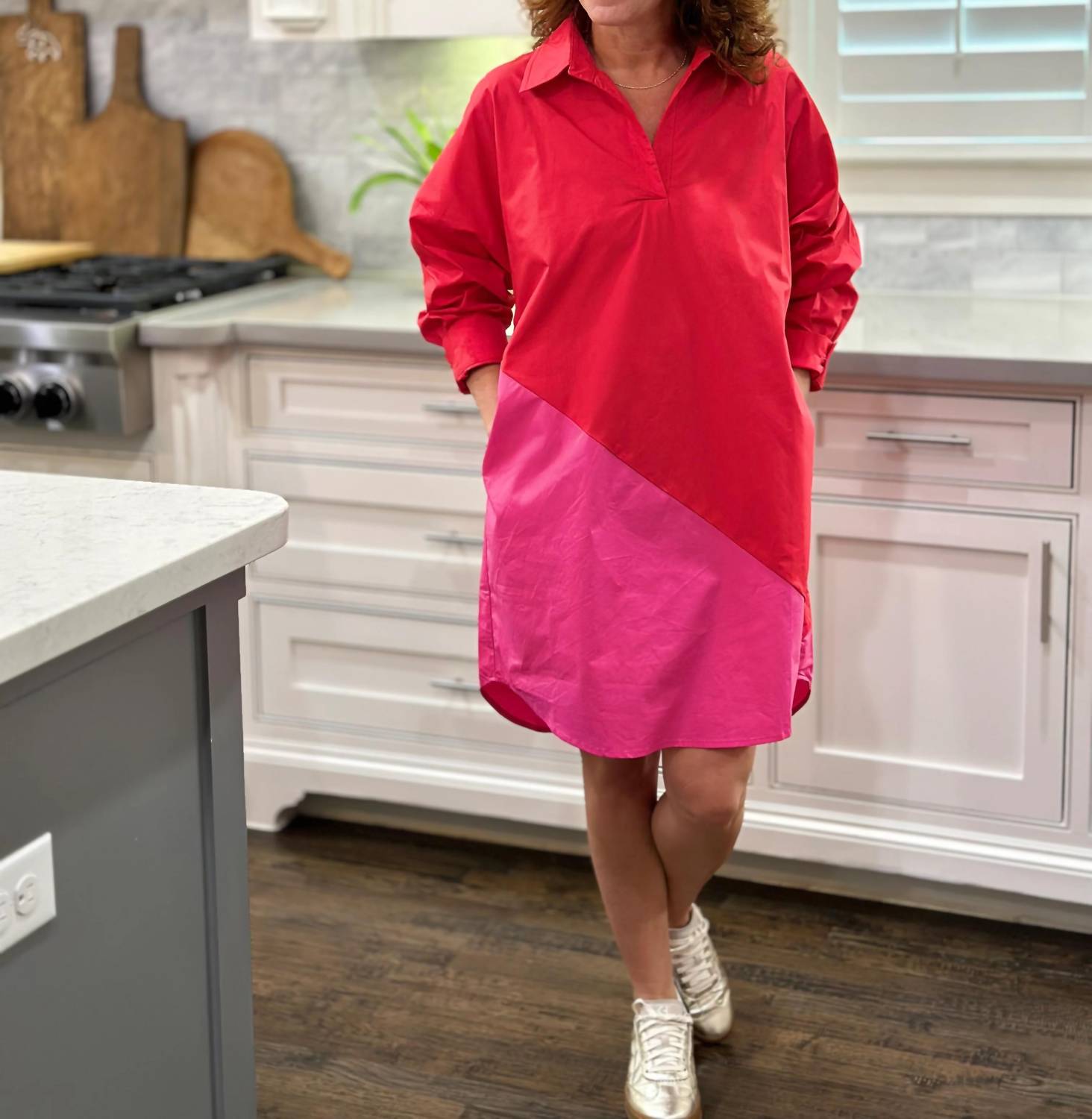 Caryn Lawn - Preppy Asymmetrical Mini Dress