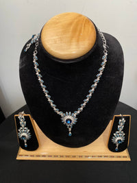 Donna Vinci Women's J131 Necklace And Earrings Jewelry Set in blue - women's jewelry