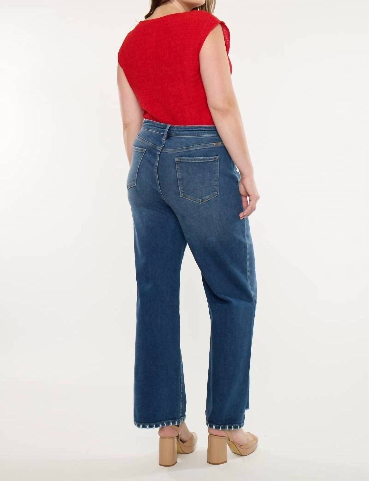 Kancan - High Rise Wide Leg Jeans - Plus