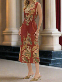 Entro - Floral Sleeveless Midi Dress