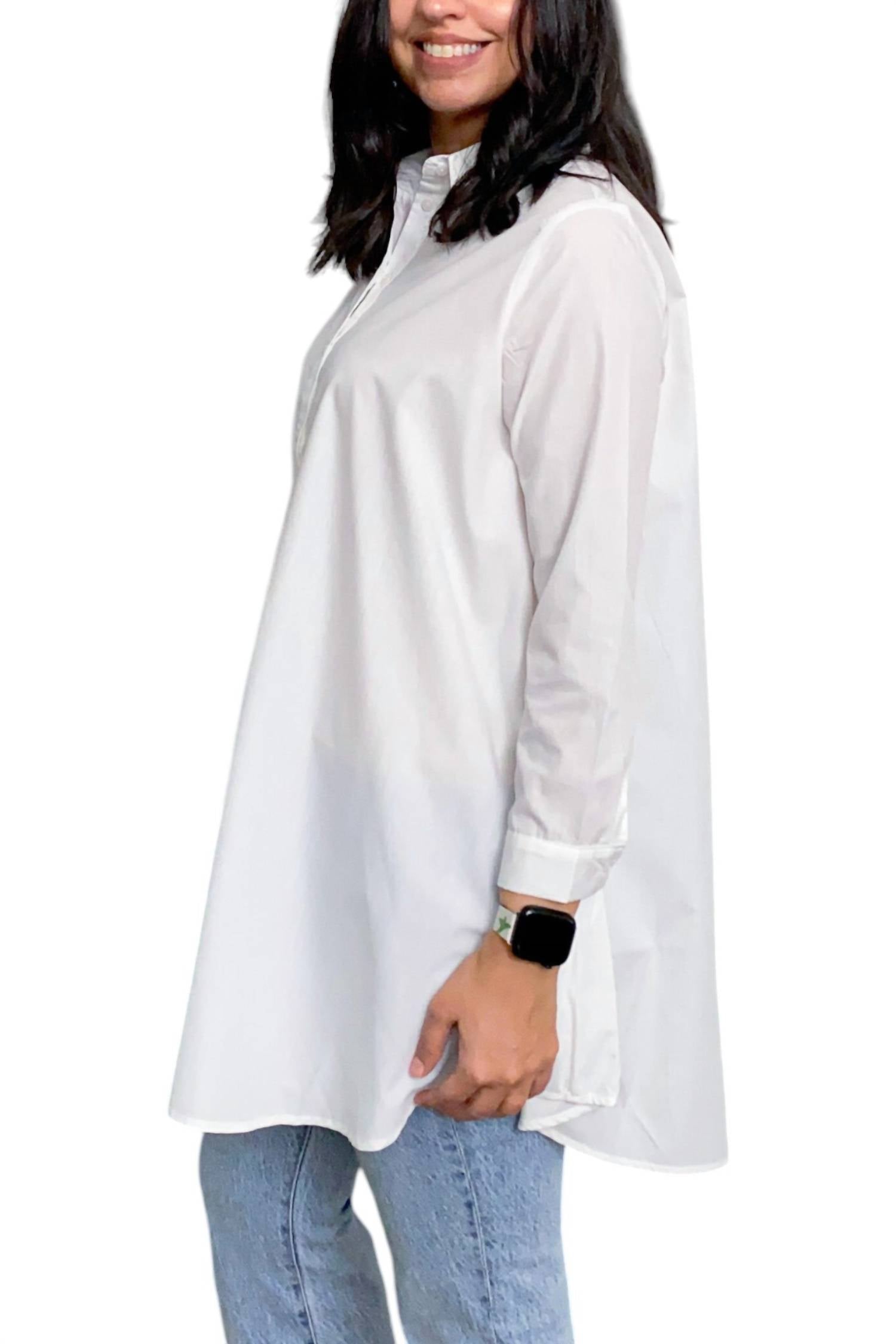 Q2 - Long Sleeve Button Down Tunic Top