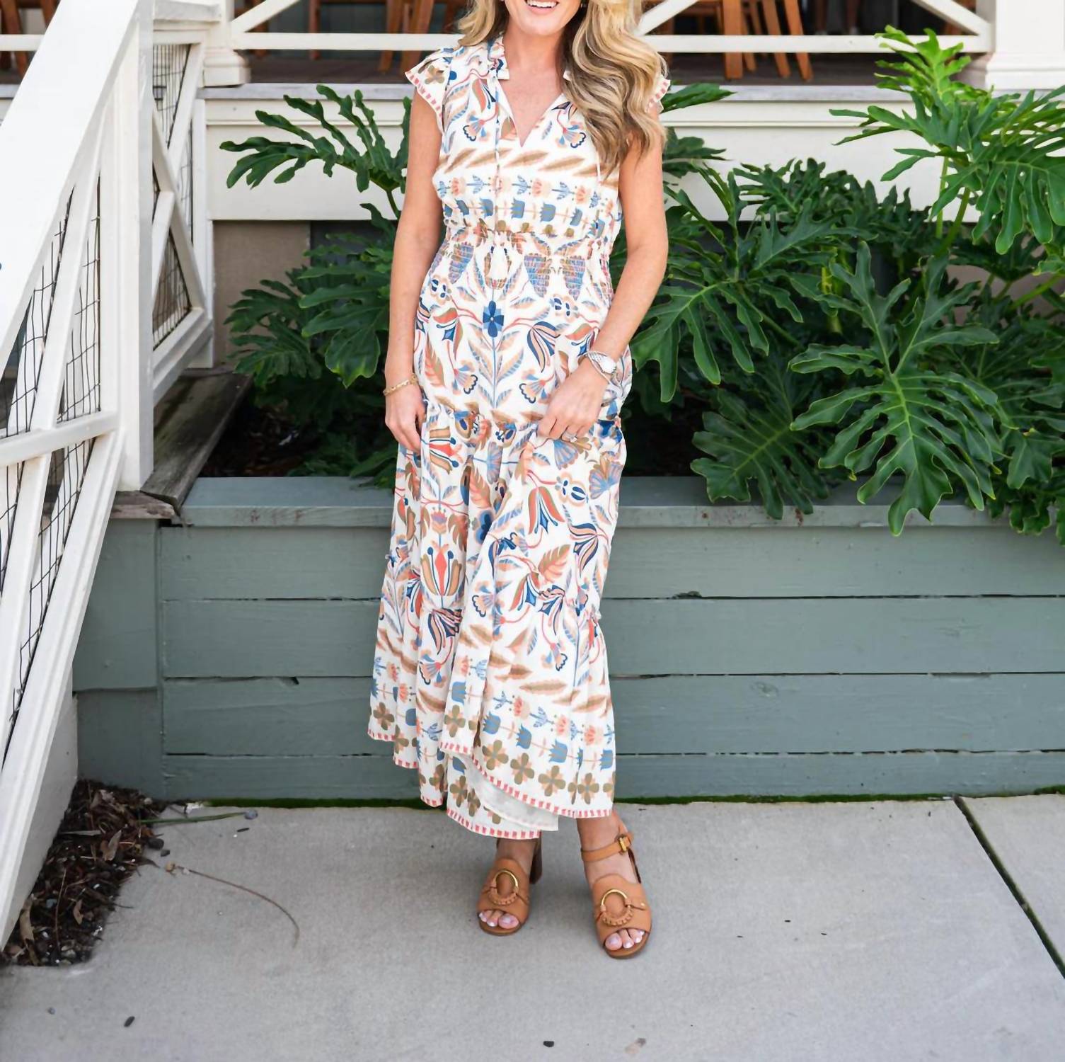 Sail To Sable - Smock Waist Midi Dress