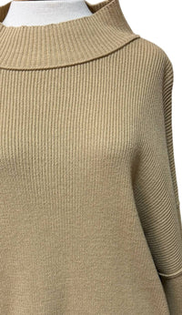 Blu Pepper - Women's Mock Neck Ribbed Sweater
