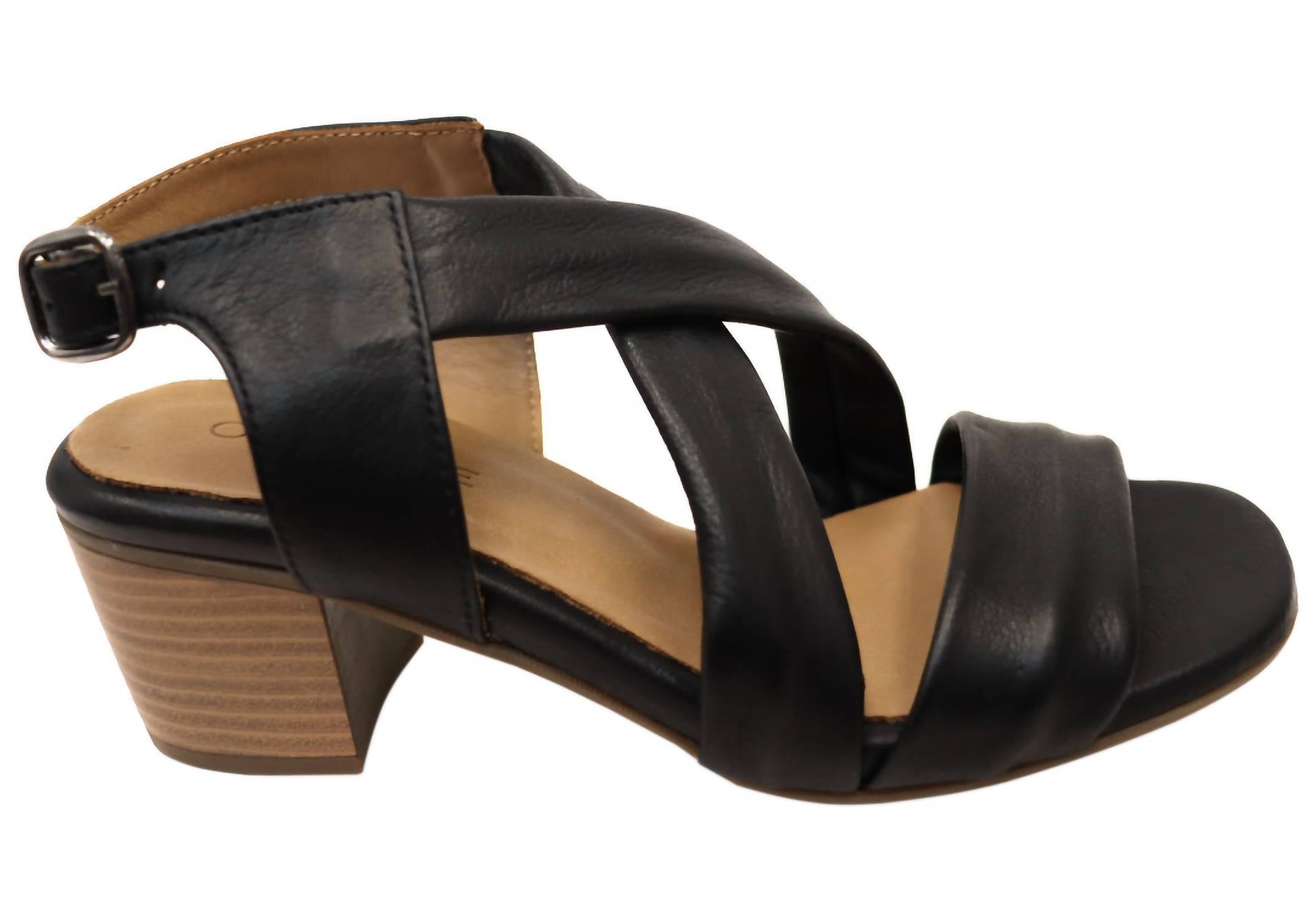 Bueno - Women's European Leather Mid Heel Sandal