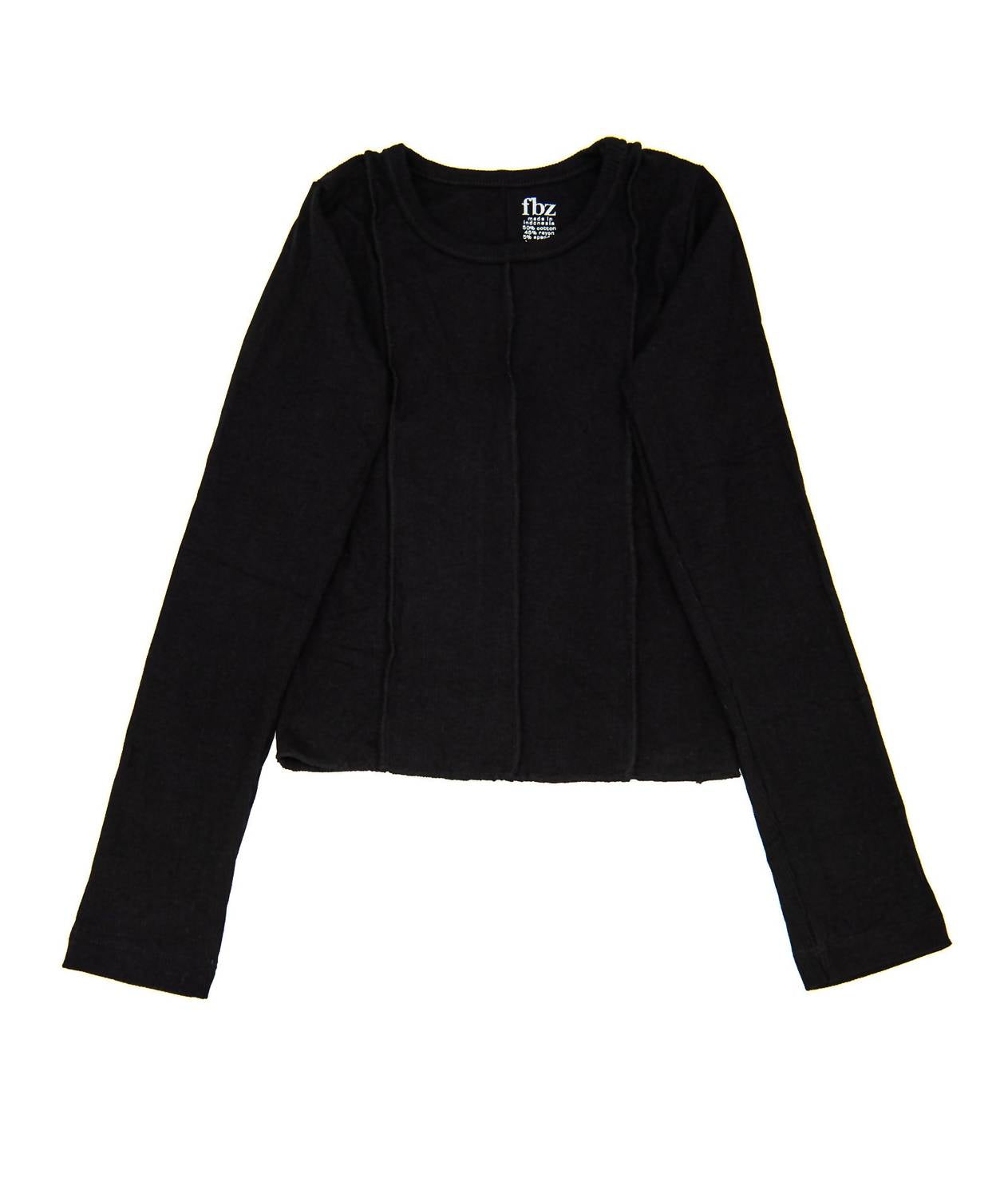Flowers By Zoe - Girls Kay Long Sleeve Rib Stitch Top