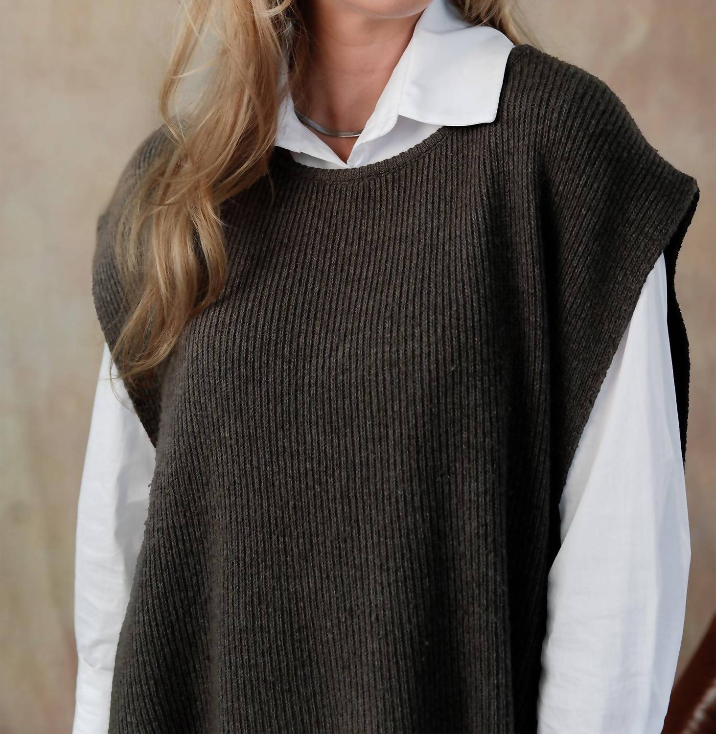 Cobblestone Living - Blythe Knit Tie Vest - One Size