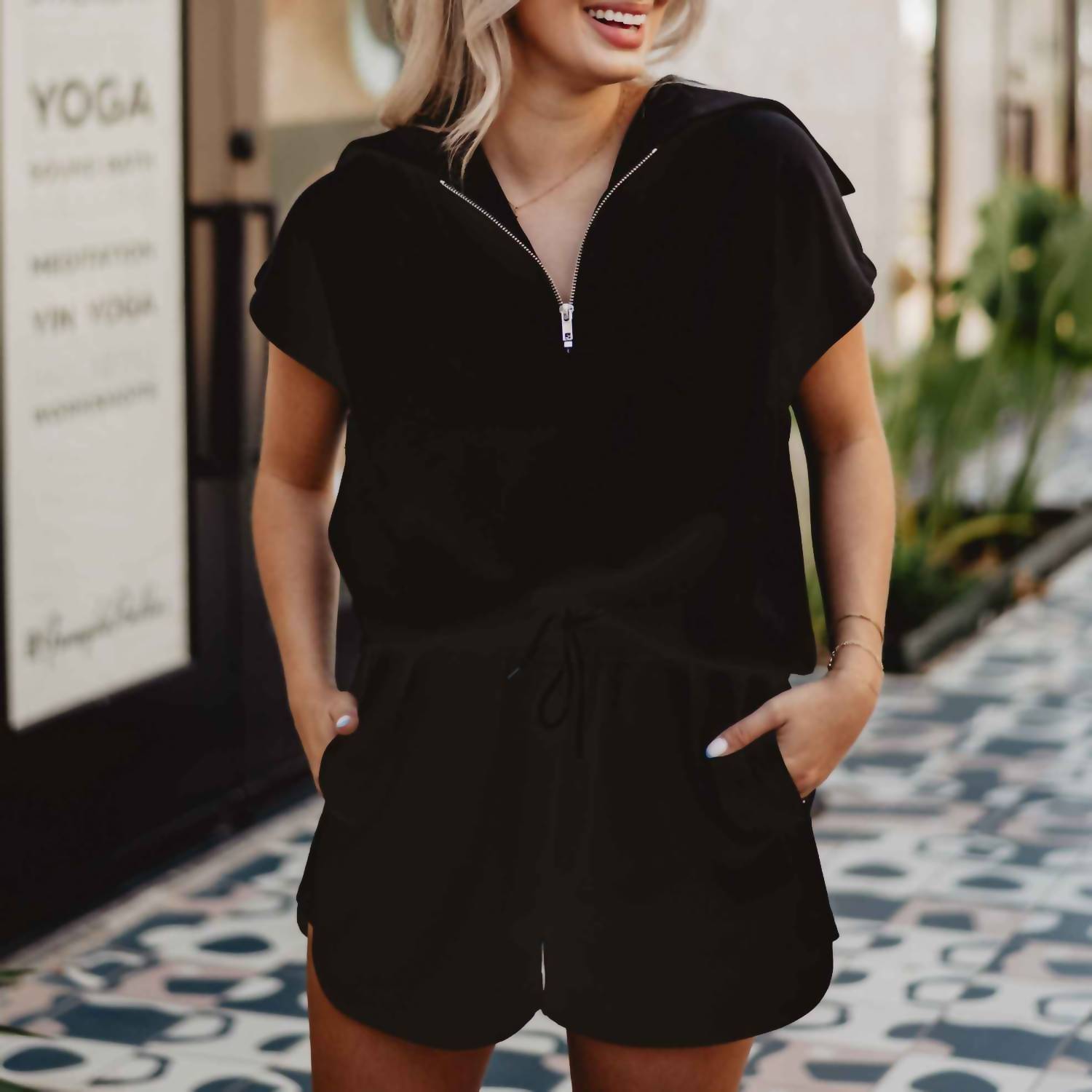 Katydid - Half Zip Scuba Top And Short Set