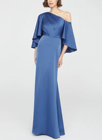 Theia - Kia Cape Fit And Flare Gown
