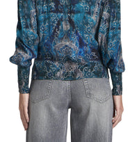 Apny - Puff Shoulder Button Front Top