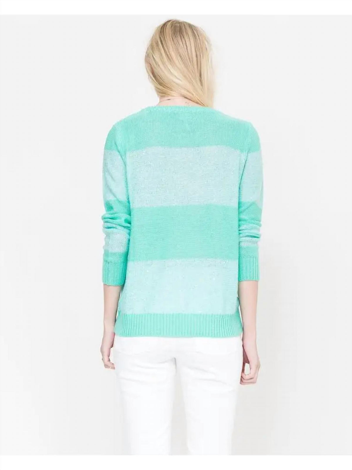 Quinn - Sequin Stripe Crew Neck Sweater