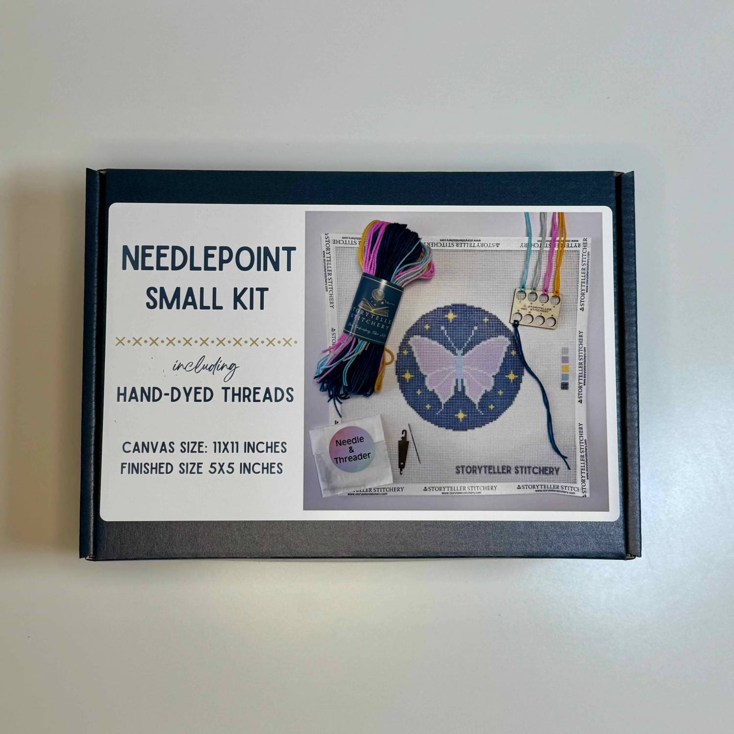 Storyteller Stitchery Lunar Moth Modern Needlepoint Kit in n a - item - alternate view