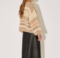 Maiami - Alpaca Mix Pattern Bomber Cardigan