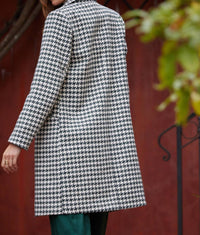 Skies Are Blue - Houndstooth Long Sleeve Coat