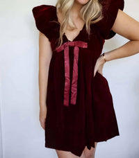 Endless Rose - Velvet Satin Bow Mini Dress