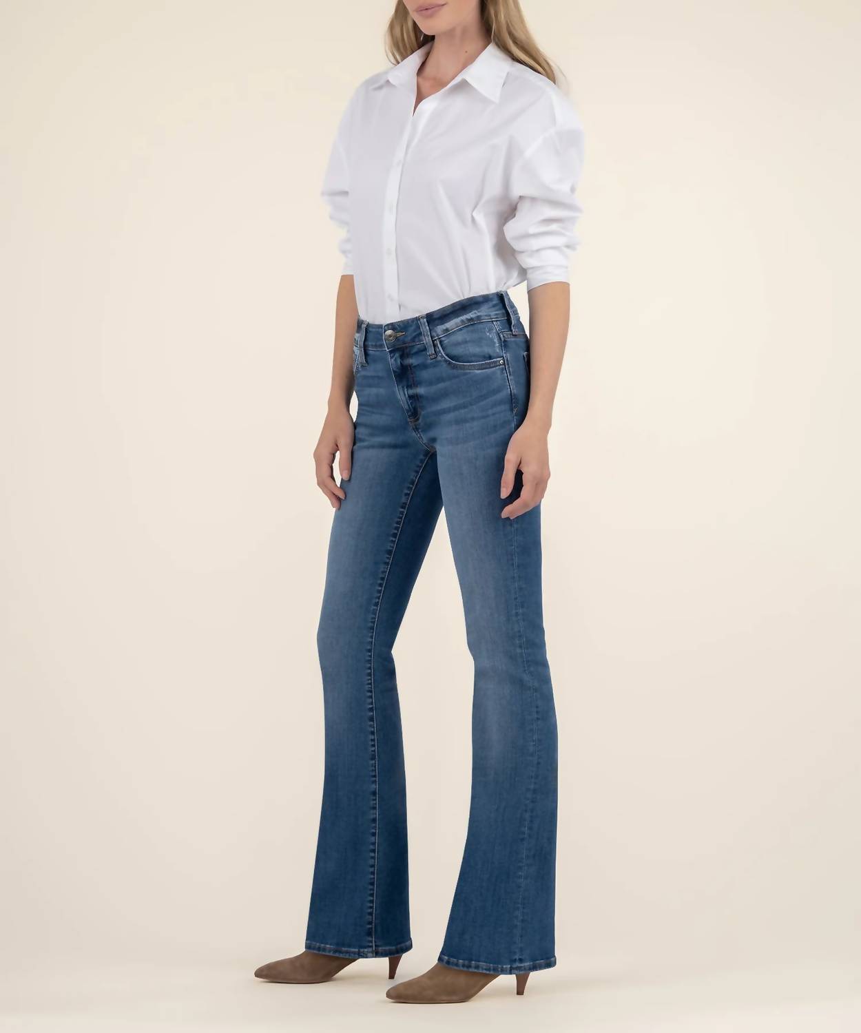KUT FROM THE KLOTH Natalie Mid Rise Bootcut in studious - women's jeans - alternate view