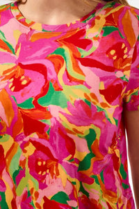 Tribal - Printed Jersey Crew Neck Top