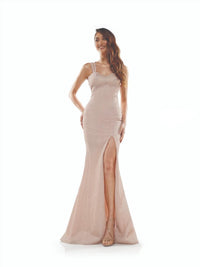 Colors Dress - Metallic Open Back Gown
