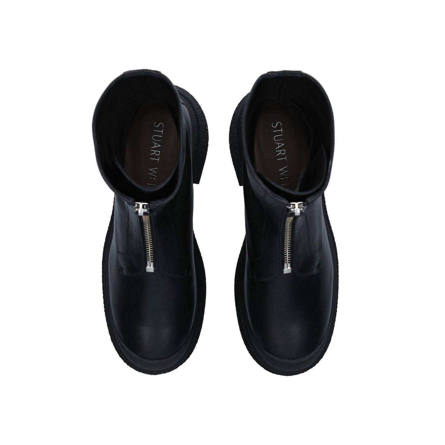 STUART WEITZMAN Women's Charli Zip Sport Leather Boots in black - women's shoe - alternate view