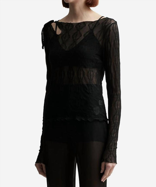 Find Me Now - Mariposa Long Sleeve Keyhole Top