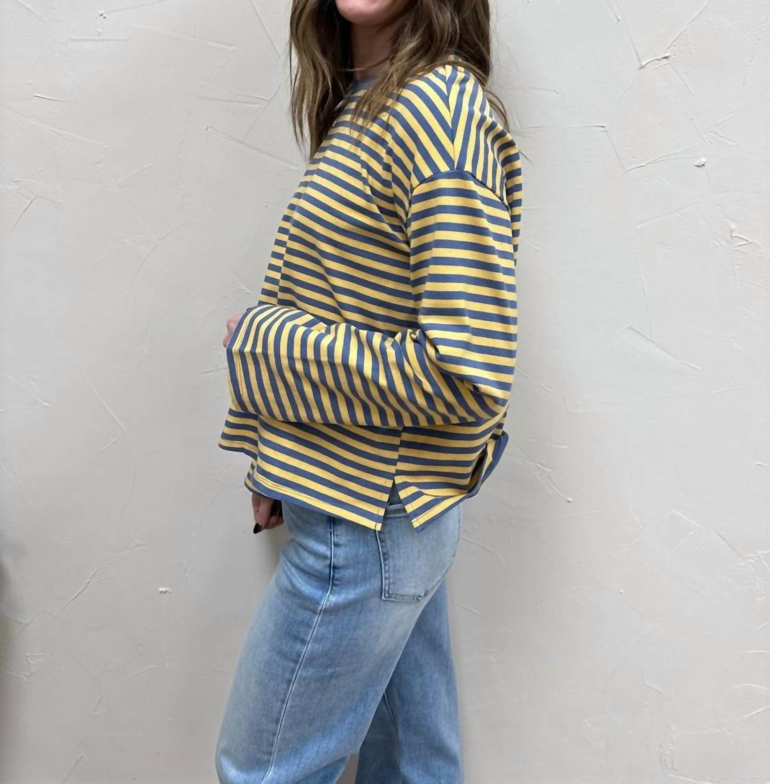 MOD REF The Jessie Top in blue yellow - women's long sleeve top - view 5