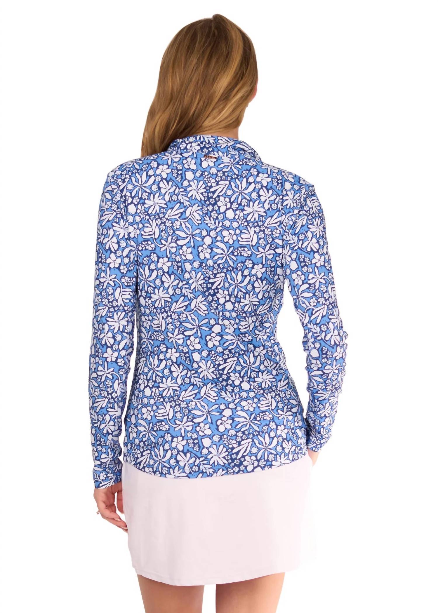 Cabana Life - Seaside Floral Zip Sport Top