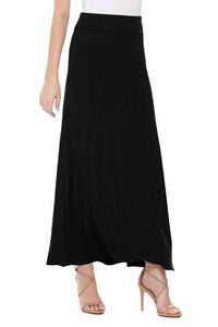 Moa Collection - Women's Casual Relaxed Fit Solid Maxi Skirt