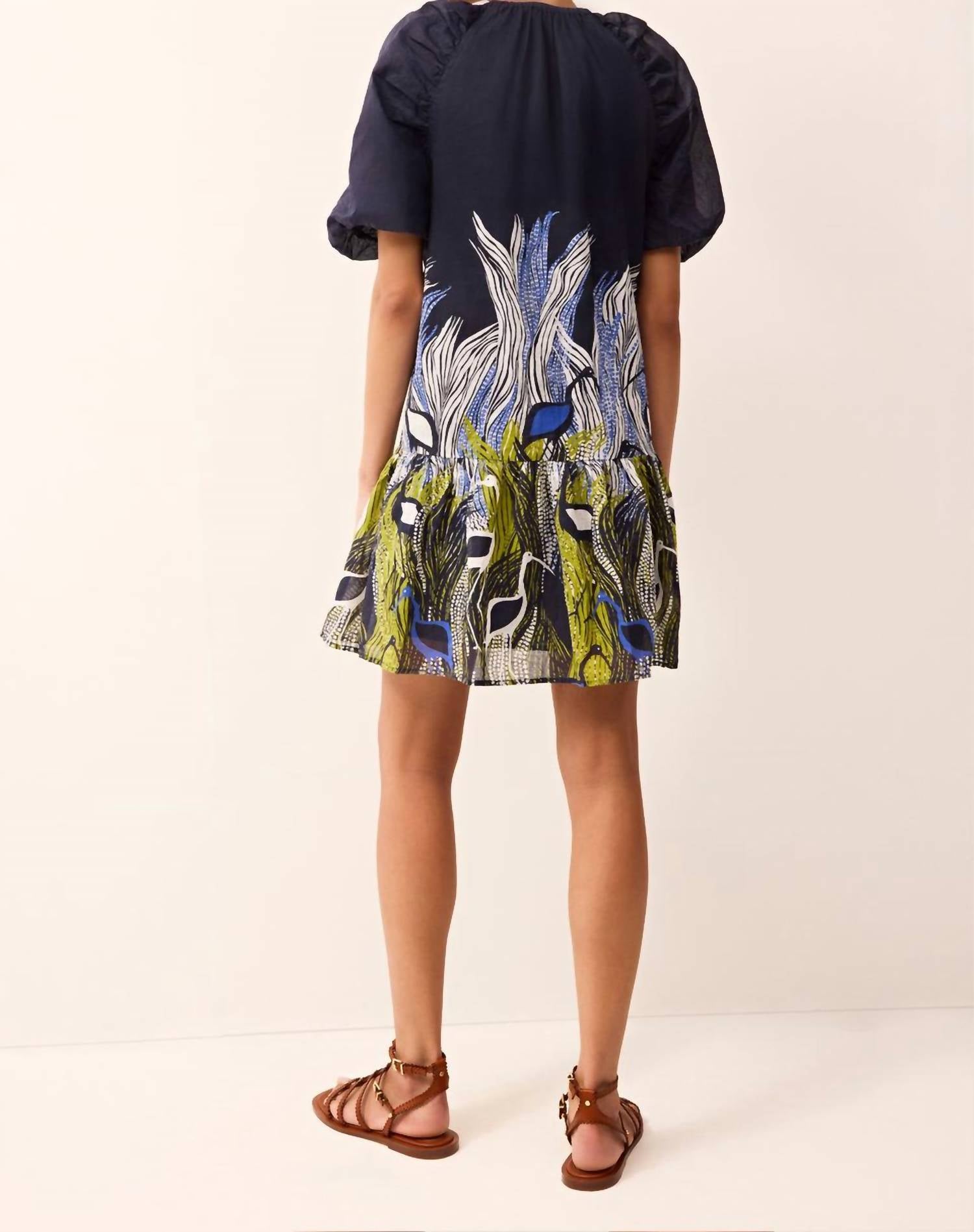 Marie Oliver Women's Greta Dress in heron - women's dress - detail view