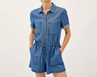 Be Cool - Utility Button-up Romper With Pockets