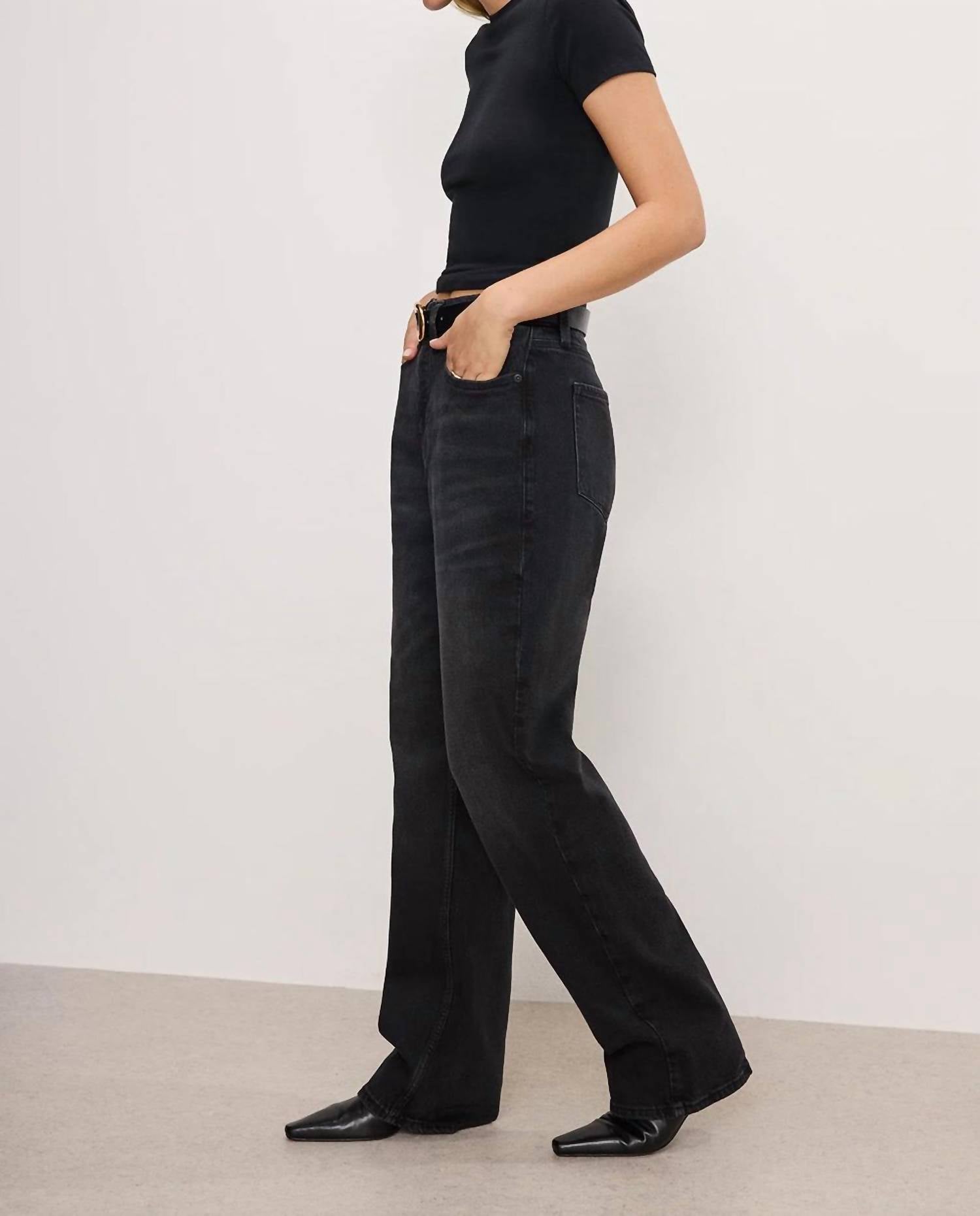 Good American - 90s Mid Rise Straight Leg Jeans