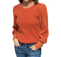Fate By Lfd - Kiki Waffle Knit Puff Sleeve Sweater