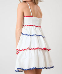 Peach Love - Poplin Trim Dress
