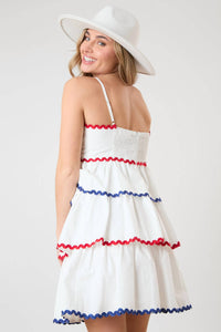 Peach Love - Poplin Trim Dress