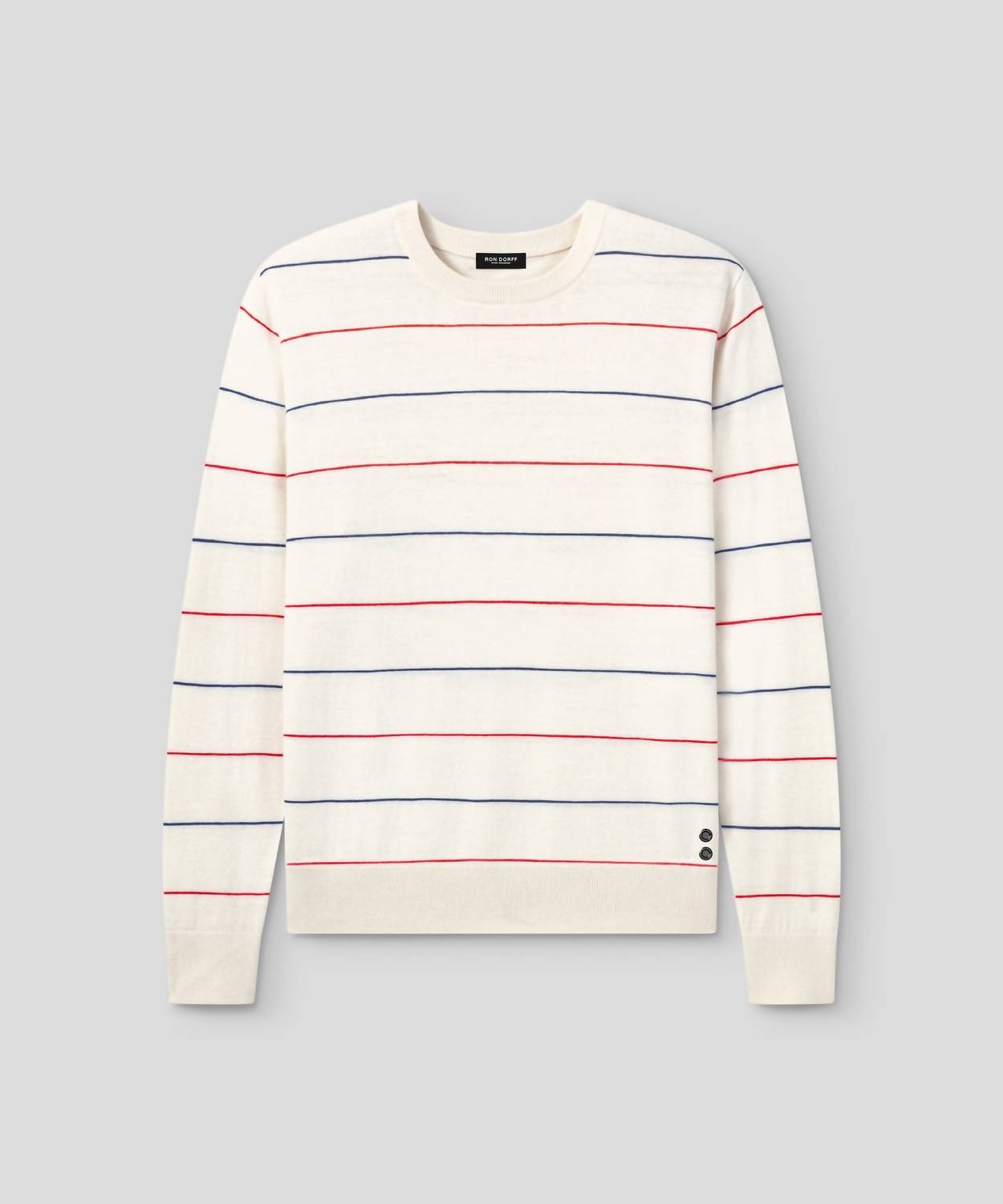 Ron Dorff - RON DORFF COTTON-SILK CASHMERE SWEATER W. TENNIS STRIPES - 2 COLORS