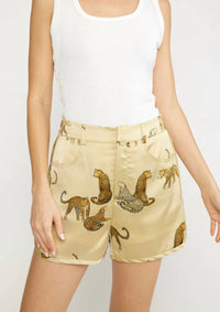Entro - Cheetah Satin Shorts