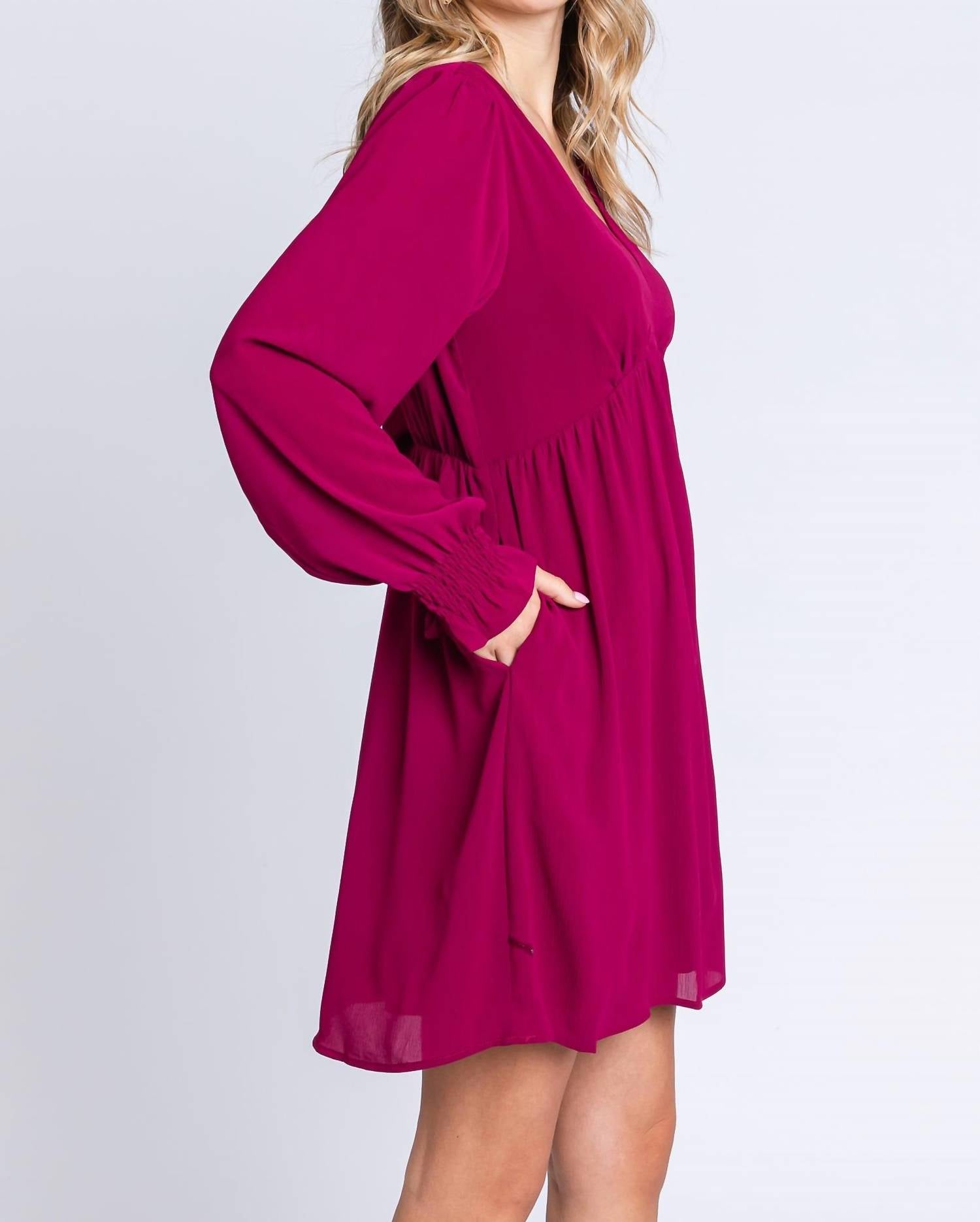 Kori - Long Sleeve Chiffon Dress