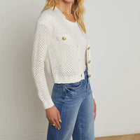 L'Agence - Blanca Sequin Crop Cardigan