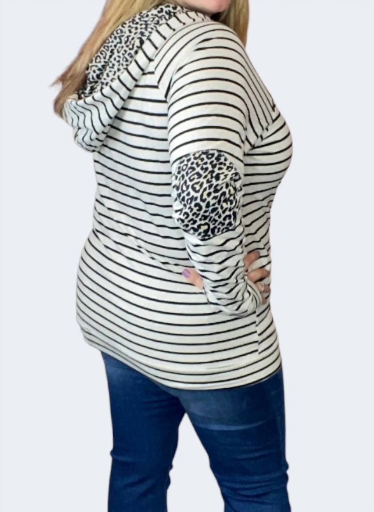 Michelle Mae - Leopard Accent Hoodie