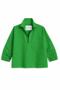 Frank & Eileen Women's Gabi Popover Shirt in kelly green - women's blouse