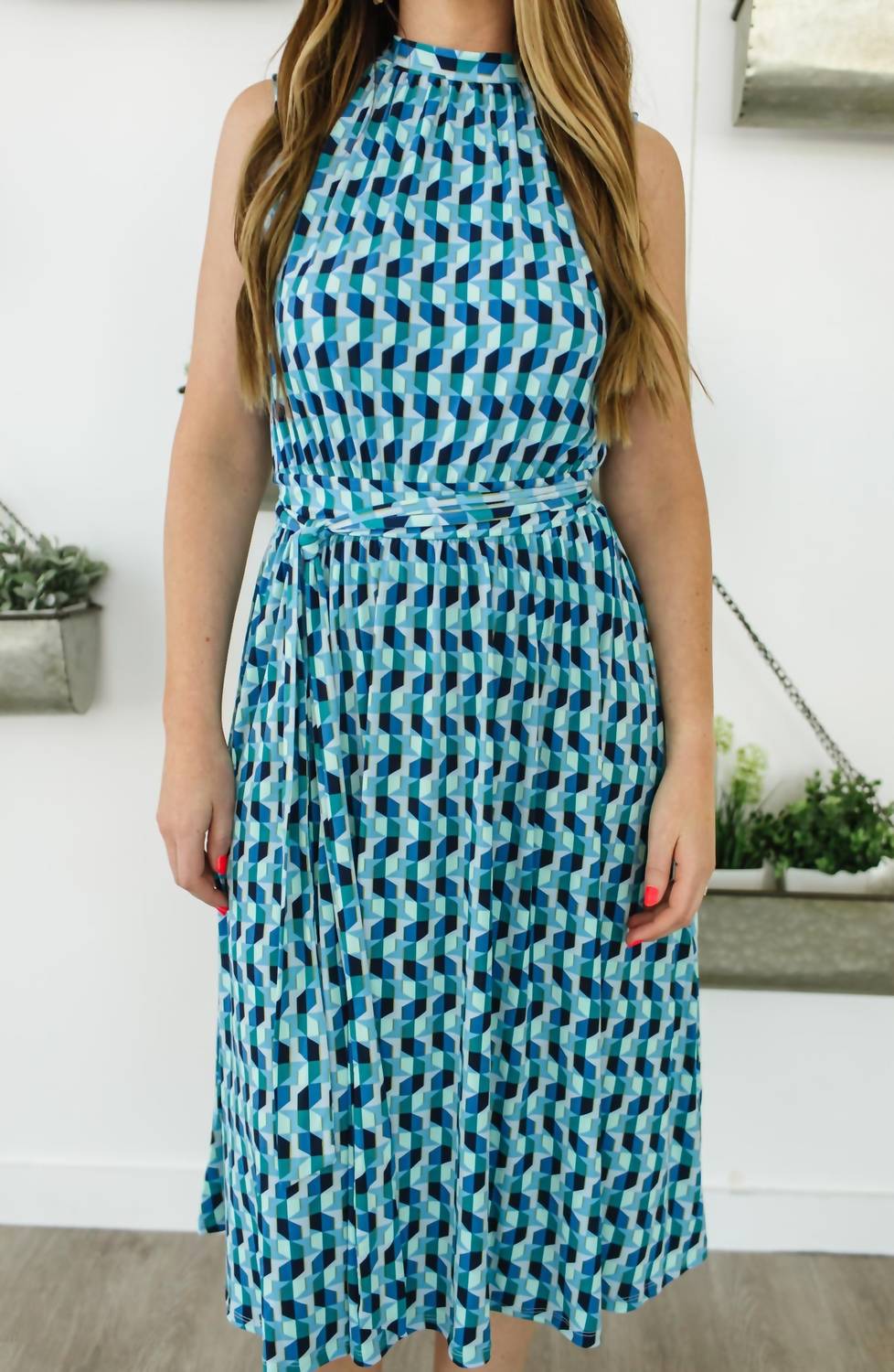 Mindy Shirred Midi Dress