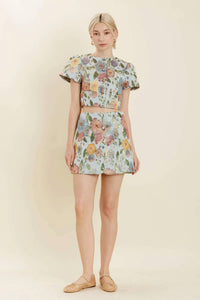 Bliss - Floral Brocade Skirt Set