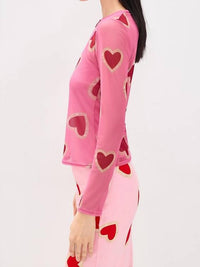 Never Fully Dressed - Hearts Mesh Top