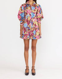 CHRISTY LYNN Emi Mini Dress in carmine floral 1 - women's dress